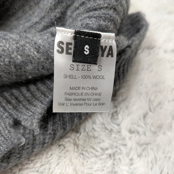 Ser.o.ya Sweater Women's S Gray Wool Knit Devin Pullover Oversized Distressed - Picture 7 of 8